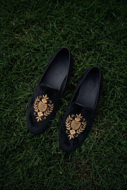 MIDNIGHT ZARI LOAFERS
