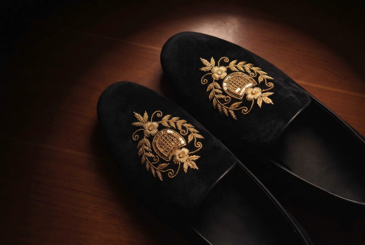 MIDNIGHT ZARI LOAFERS