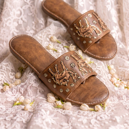 BROWN CAMEL SLIPPERS