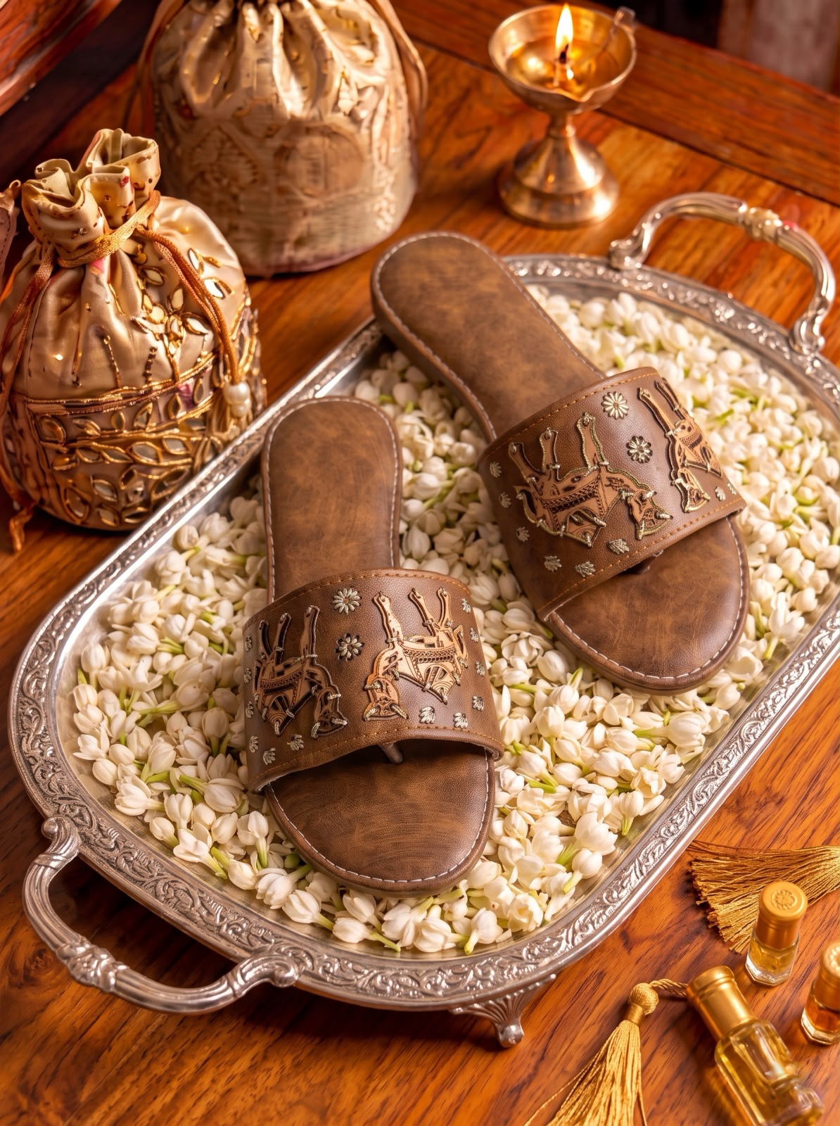 BROWN CAMEL SLIPPERS